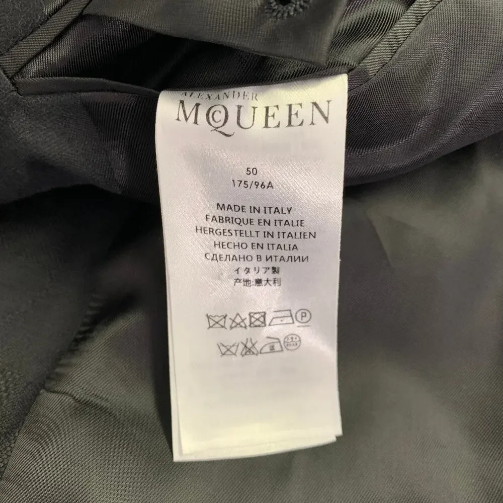 ALEXANDER MCQUEEN Size 40 Black Jacquard Wool Blend Sport Coat